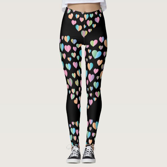 Elegantes Niedliches Herzdesign Leggings (Vorderseite)