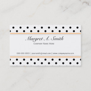 Elegantes, niedliches, klassisches B&W-Polka-Gesch Visitenkarte