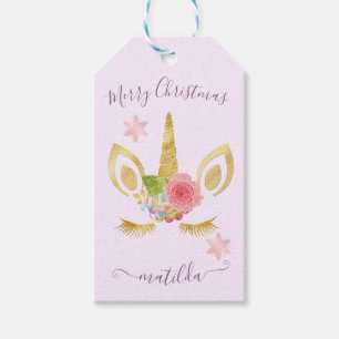 Elegantes niedliches Merry Christmas Gold Glitzer Geschenkanhänger