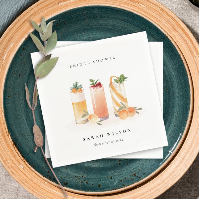 Elegantes Niedliches Obstcocktail Orange Brautpart Serviette (Von Creator hochgeladen)