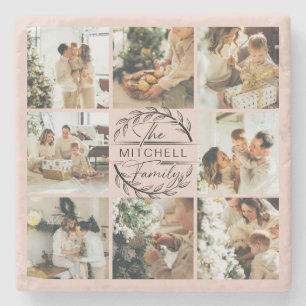 Elegantes Niedliches Rosa Modernes Foto für Famili Steinuntersetzer