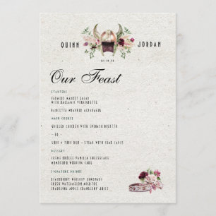 Elegantes Norse Viking Wedding Menu Menükarte