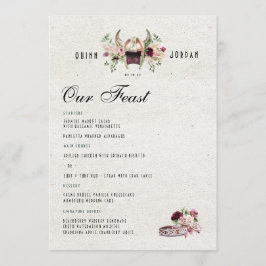 Elegantes Norse Viking Wedding Menu Menükarte