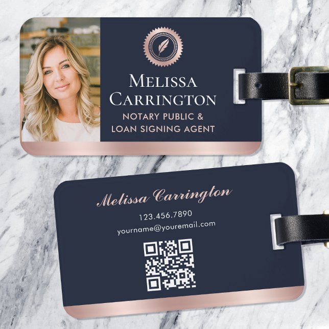 Elegantes Notar Public Foto Rosa Rose Gepäckanhänger (Von Creator hochgeladen)