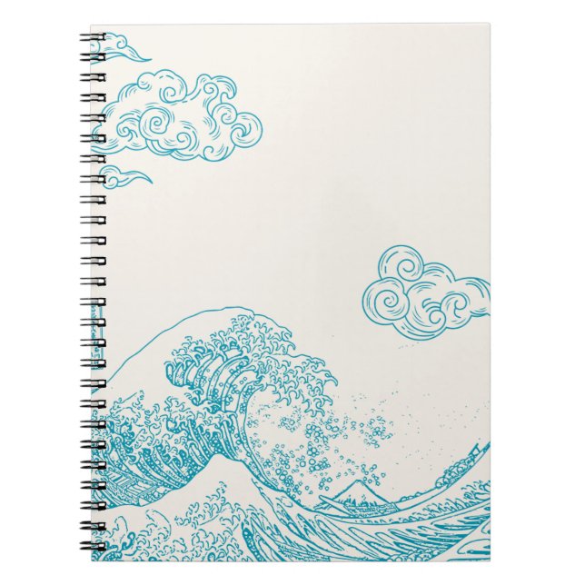Elegantes Notebook mit eleganter maritimer Ästheti Notizblock (Vorderseite)