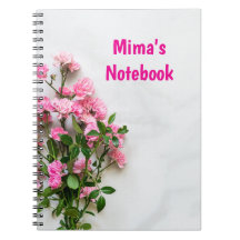 Elegantes Notebook mit rosa personalisiertem Vorna