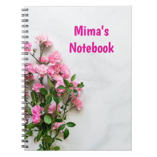 Elegantes Notebook mit rosa personalisiertem Vorna Notizblock
