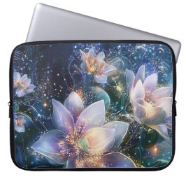 Elegantes Notebook mit weißen Blume Laptopschutzhülle