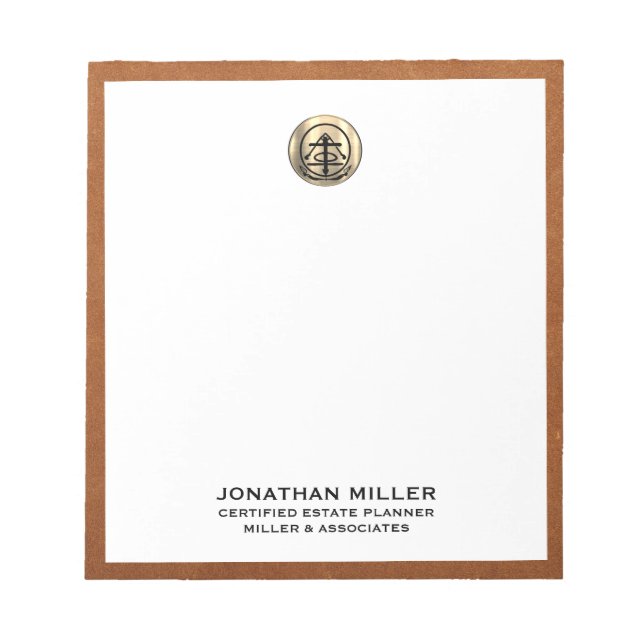 Elegantes Notepad mit Gold-Logo Notizblock (Vorderseite)