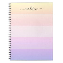 Elegantes Notizblock mit gestreiftem Regenbogen