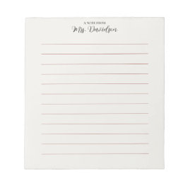 Elegantes Notizbuch mit glatten Linien für Lehrer Notizblock