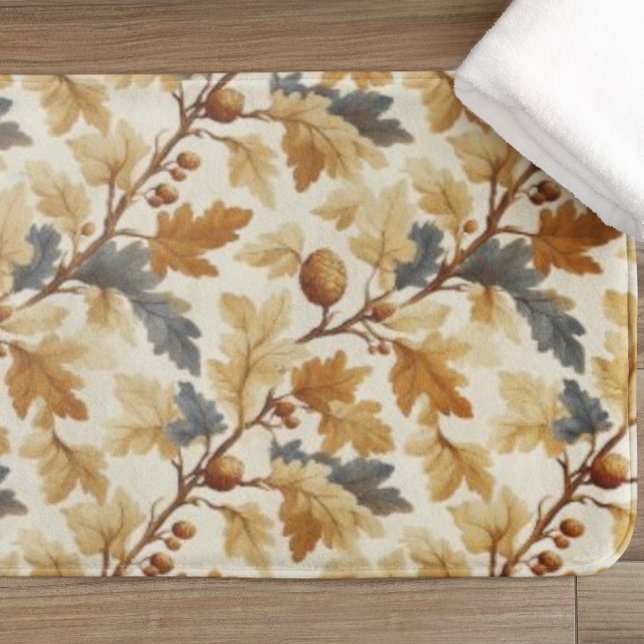 Elegantes Oak Leaf & Pinecone Herbstmuster Badematte (Von Creator hochgeladen)