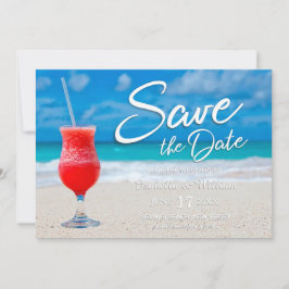 Elegantes Ocean Beach Summer Drink Save the Date