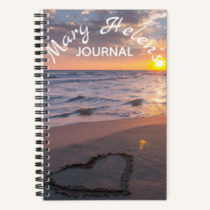 Elegantes Ocean Sunset Name Journal Spiral Noteboo Notizbuch