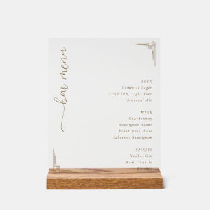 Elegantes Off-White-Bar-Menü Acrylschild