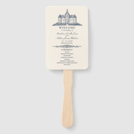 Elegantes Old Chateau Manor Hochzeitsprogramm Fächer