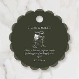 Elegantes Olivenholz Grüne Hochzeit Geschenkanhänger