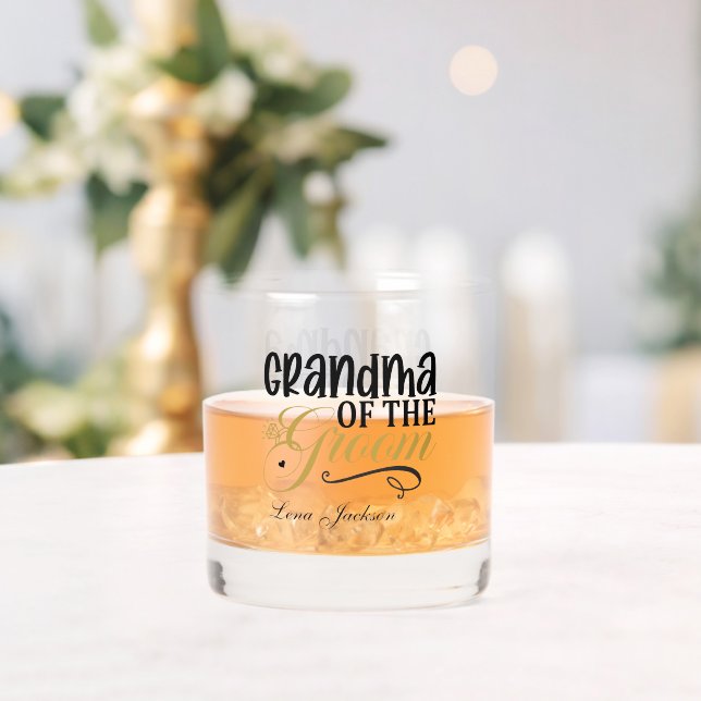 Elegantes Oma der Groom fügen Namen Hochzeit hinzu Whiskyglas (Insitu (Hochzeit))