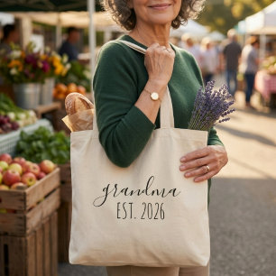 Elegantes Oma Est-Jahr Minimalistisches Script Des Tragetasche