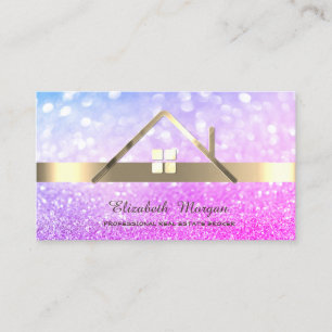 Elegantes Ombre-Bokeh Hausdach eines Immobilienmak Visitenkarte