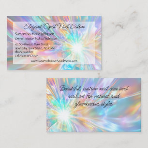 Elegantes Opal-Holografisches Kristall-Pediküre-Sa Visitenkarte