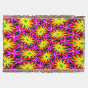 Elegantes Orange Blume Muster Decke