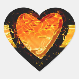 Elegantes Orange Herzens Herz-Aufkleber