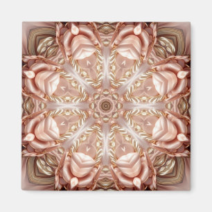 Elegantes Orange Peach Floral Magnet