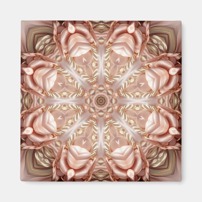 Elegantes Orange Peach Floral Magnet (Vorne)