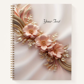 Elegantes Orange Peach Floral Notebook Notizbuch