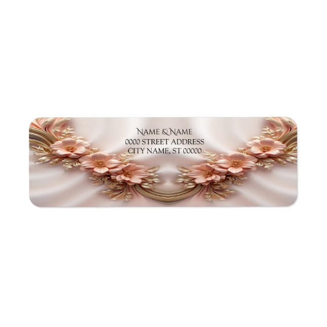 Elegantes Orange Peach Floral Return Address Label (Vorne)