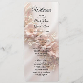 Elegantes Orange Peach Floral Wedding Program Programm