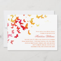 Elegantes Orange und Rote Schmetterlinge Brautpart