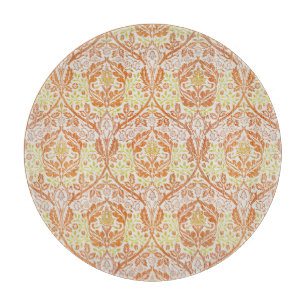Elegantes orangefarbenes Blumenmuster Schneidebrett