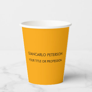 Elegantes orangefarbenes Minimalistisches Beruflic Pappbecher