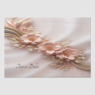 Elegantes orangefarbenes Pfirsich-Blumen-Seidenpap Seidenpapier