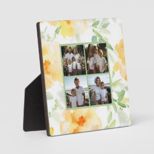 Elegantes, orangefarbenes Wasser mit Blumenmuster  Fotoplatte
