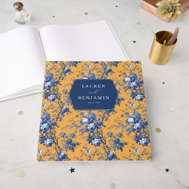 Elegantes Orangenblüten- Gästebuch (Vorderseite offen)