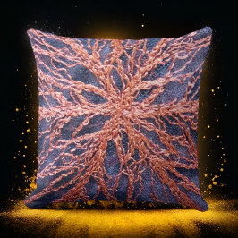 Elegantes Orangenindigo in überdimensionaler Stick Kissen