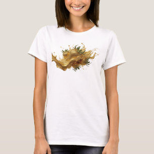 Elegantes Oranges Abstraktes Erdbeeren Künstlerisc T-Shirt