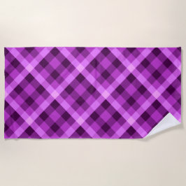 Elegantes Orchid Lila Kariertes Badetuch