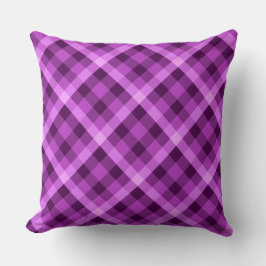 Elegantes Orchid Lila Kariertes Big Throw Kissen