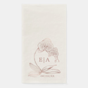 Elegantes Orchid Wappen Botanisches Hochzeitsgasth Serviette