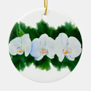 Elegantes Orchideengemälde Keramik Ornament