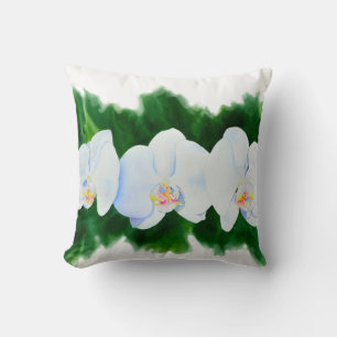 Elegantes Orchideengemälde Kissen