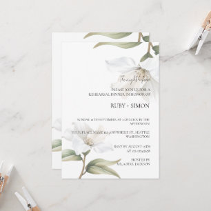 Elegantes Orientalisches Magnolien-Probedinner Einladung