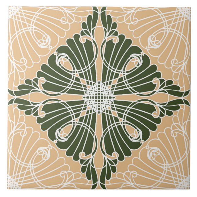 Elegantes, ornamentales Muster, diamantförmig Fliese (Vorderseite)