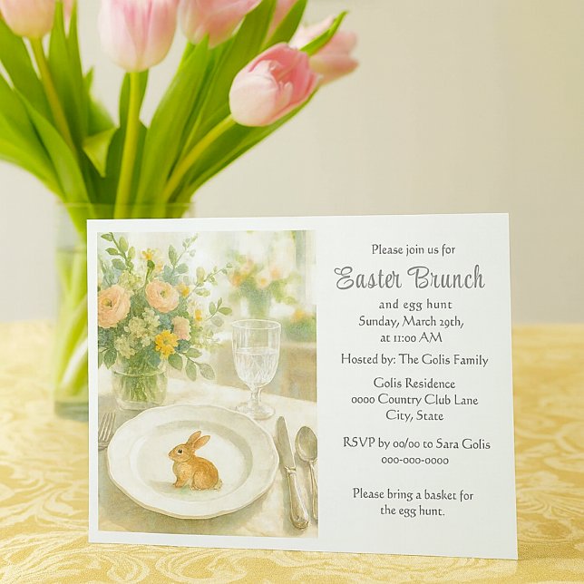 Elegantes Osterbrunch-Menü Einladung (Von Creator hochgeladen)