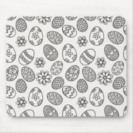 Elegantes Osterei-Blumenmuster | Mousepad