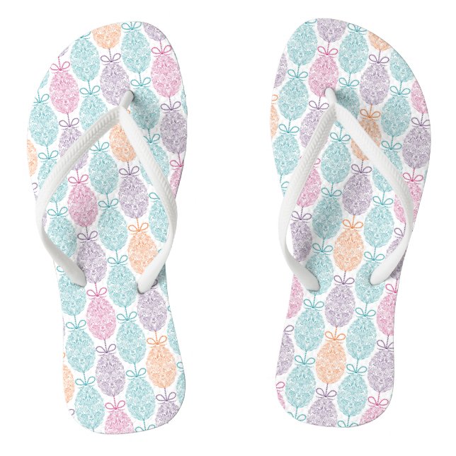 Elegantes Ostereier-Muster | Urlaub Flip Flops (Fußbett)
